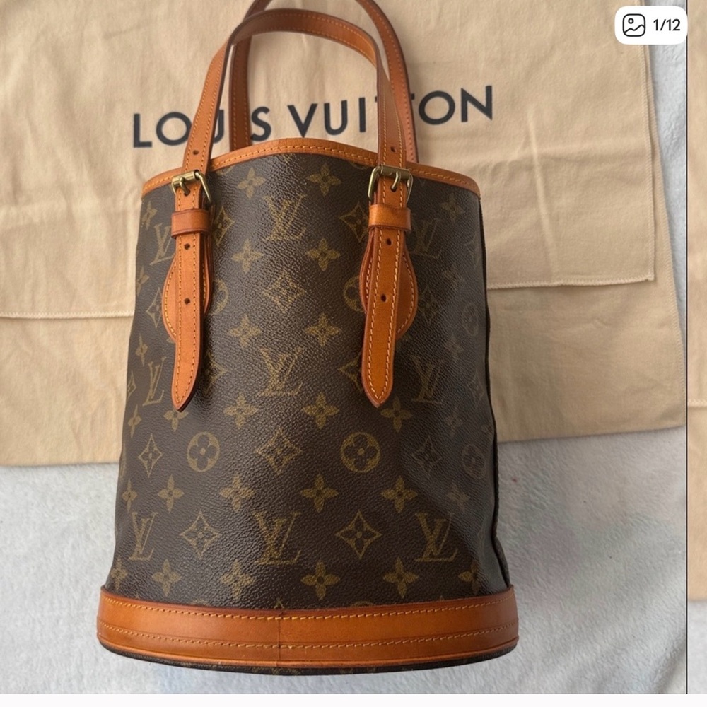 Louis Vuitton Cream and Orange Leather Accent